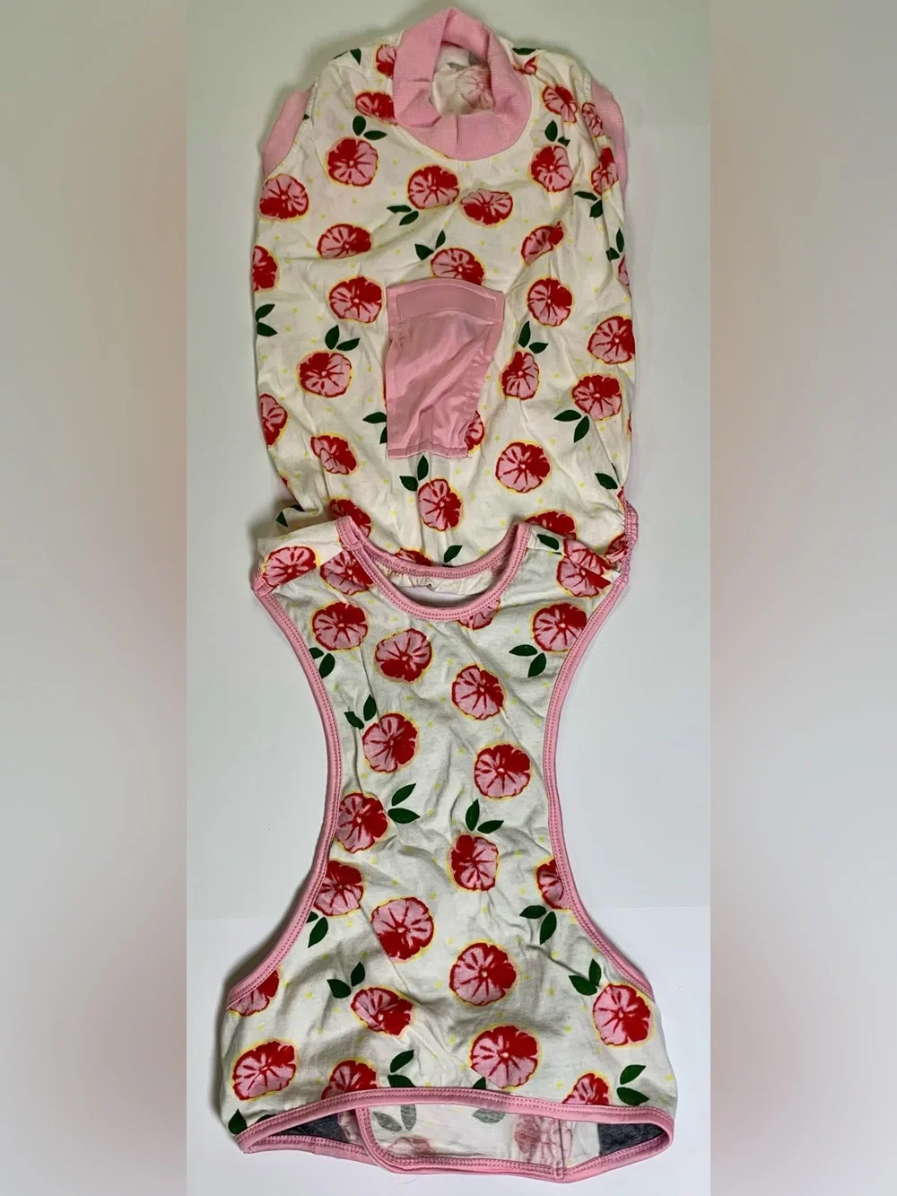 XL Dog Bodysuit Pink Citrus Print Cone Alternative Pet Shirt NWOT